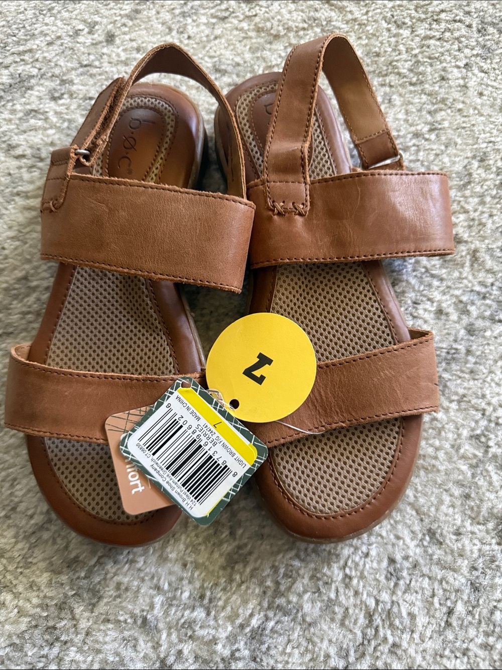 b.o.c. Kids Tan Brown Double-Strap Comfort Sandals